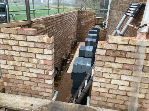 exterior of brick extension