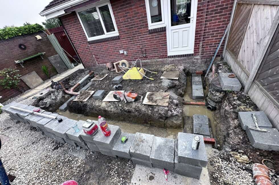 new extension with footing blocks